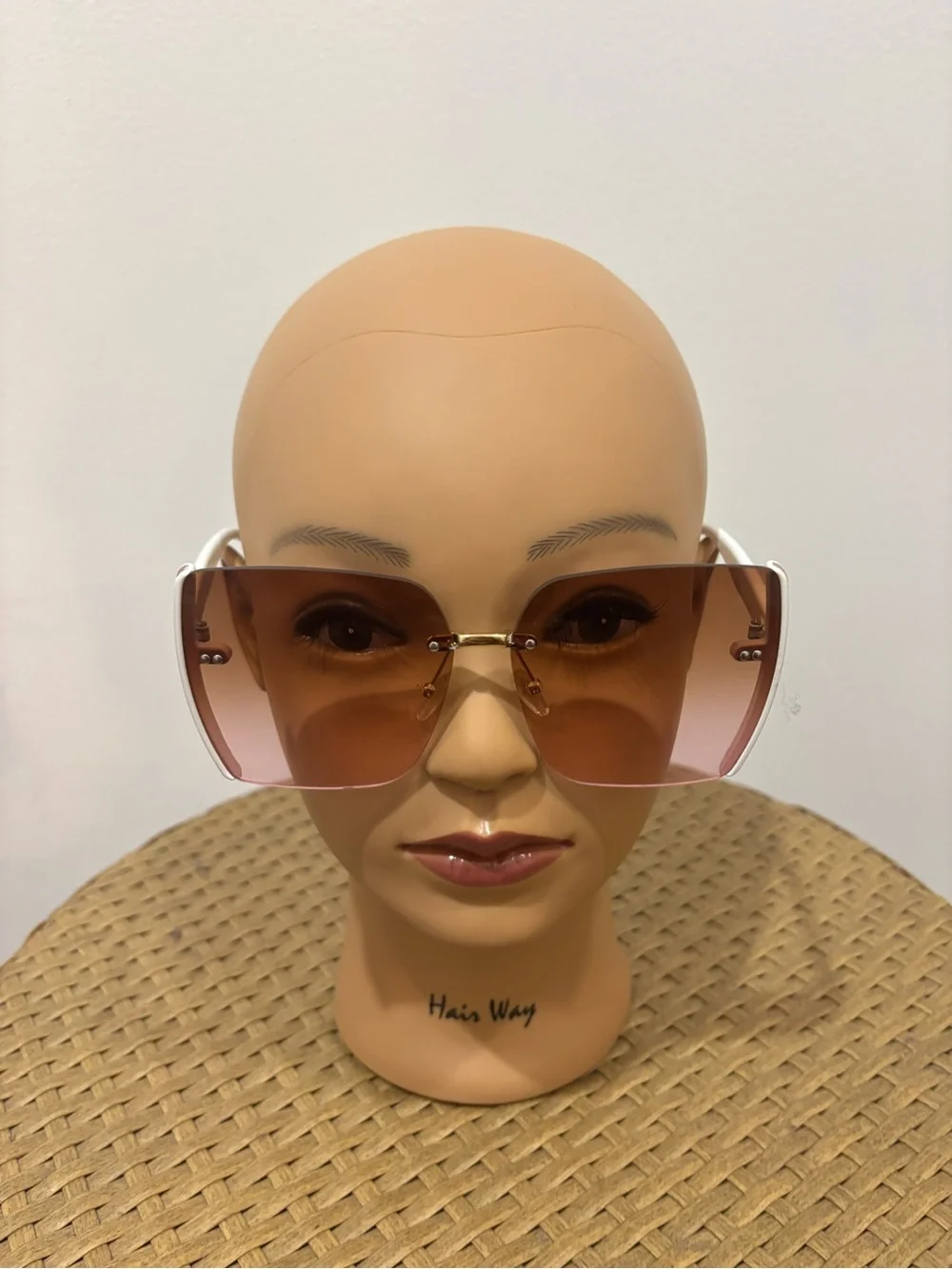 NY Sunglasses White Frame Pink Gradient Lens Women's Oversized